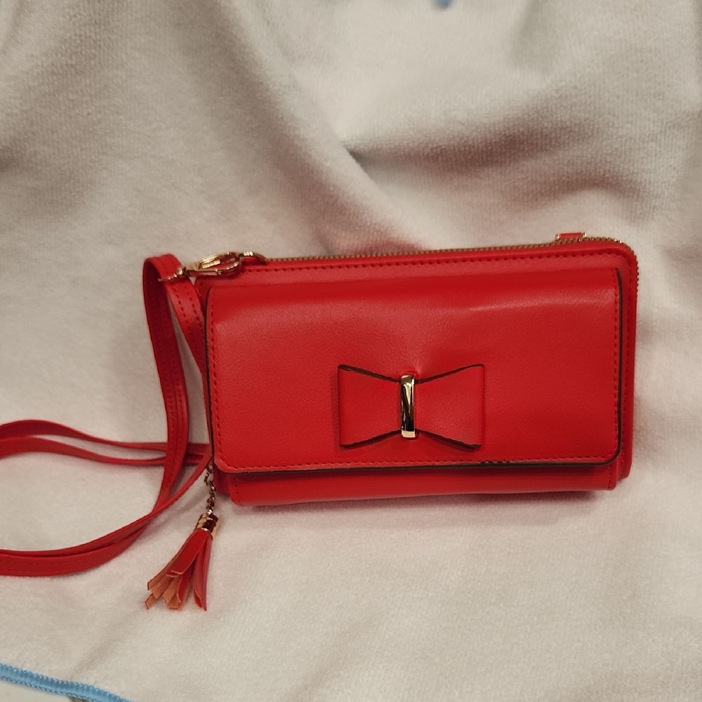 Elegant Red Bow Accent Women's Bag